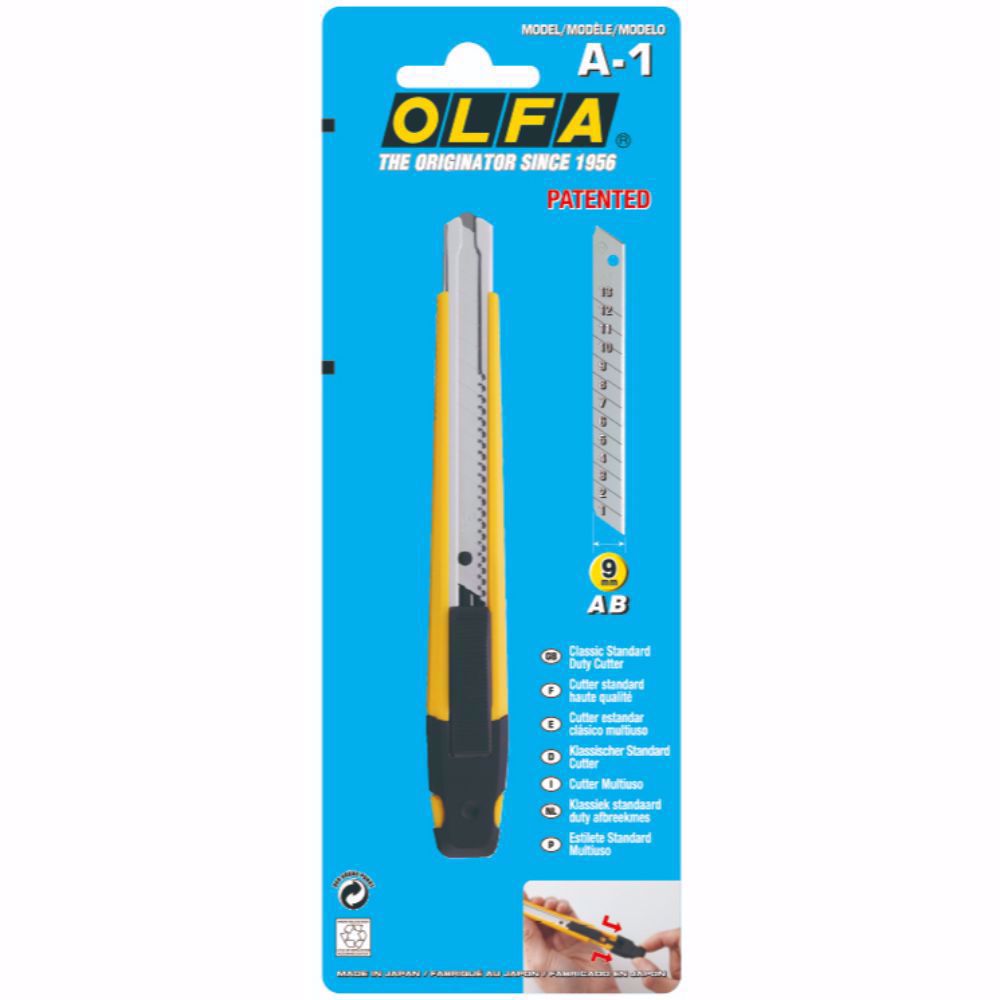 Макетен нож STANDART, OLFA A 1, 9 мм, AB, ABB