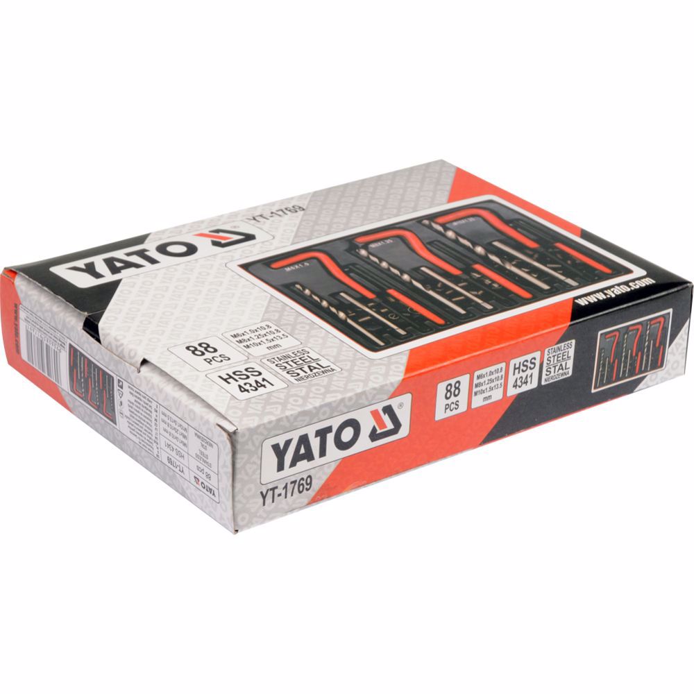 Комплектт за възстановяване на резби YATO, M 6 - M 10, 88 части