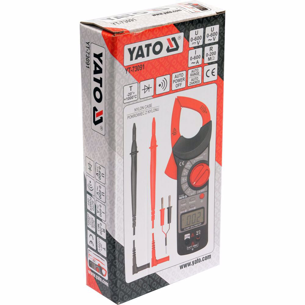 Ампер клещи дигитални YATO, 600V - 600 A, зумер ,t°