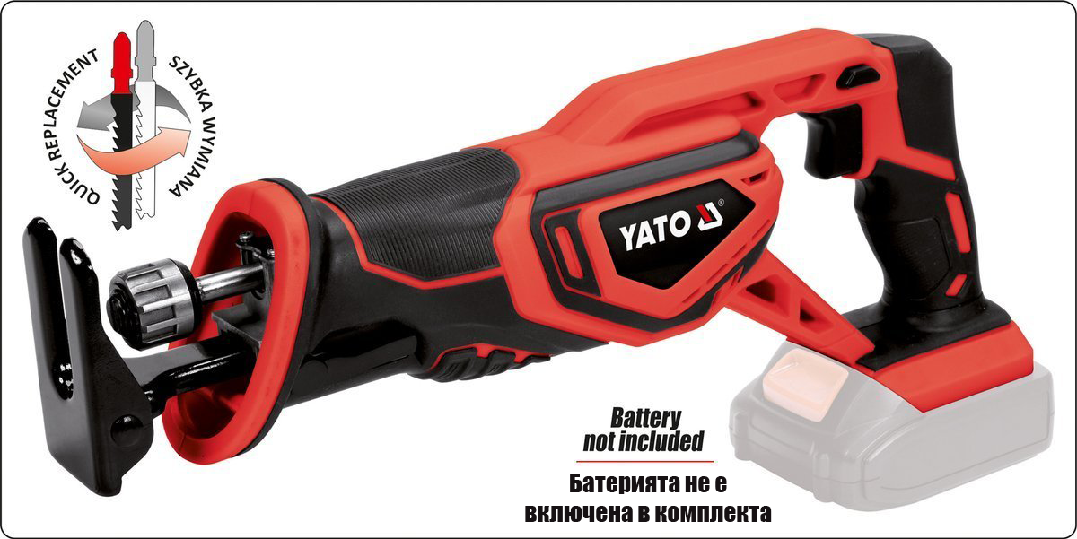 Акумулаторен саблен трион YATO 82815, 18 V, без батерия
