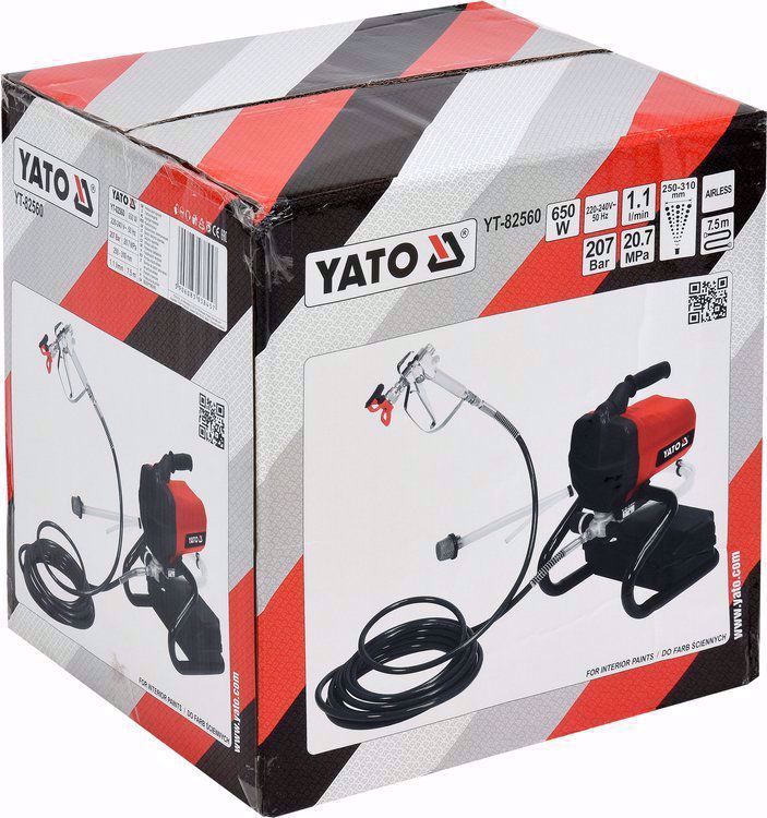 Машина за пръскане на латекс YATO, 650 W, 1.1 L/min, 207 Bar