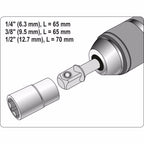 Комплект адаптори 1/4" за вложки, 1/4", 3/8", 1/2", YATO, 3 части