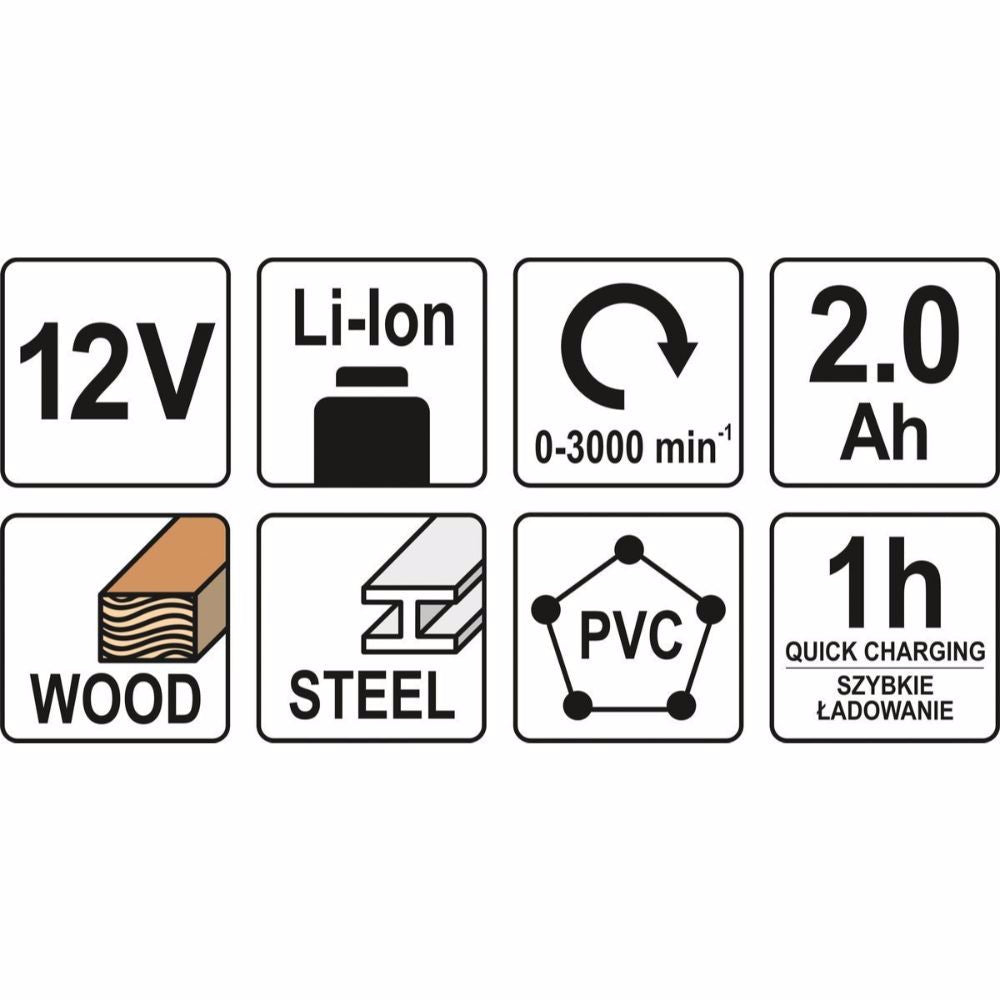 Акумулаторен трион YATO 82904, 12 V, 1 х 2.0 Ah