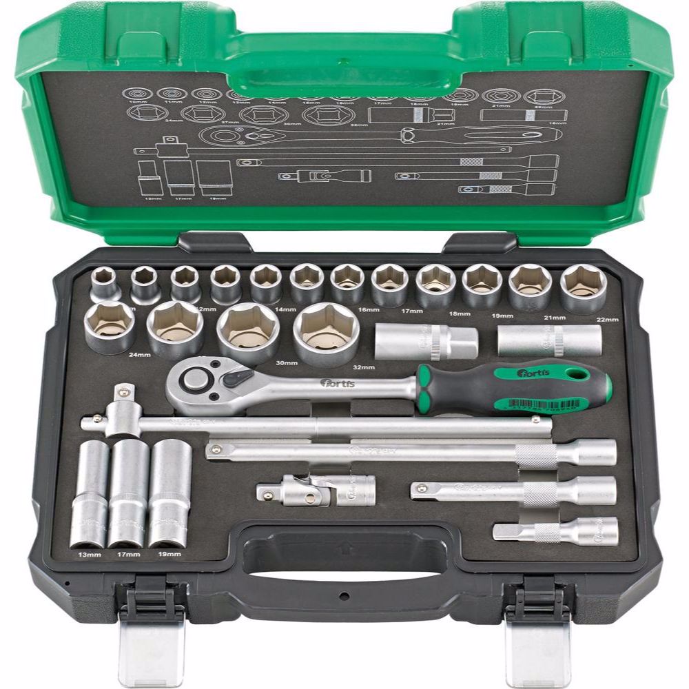 Комплект инструменти FORTIS, 1/2", 27 части