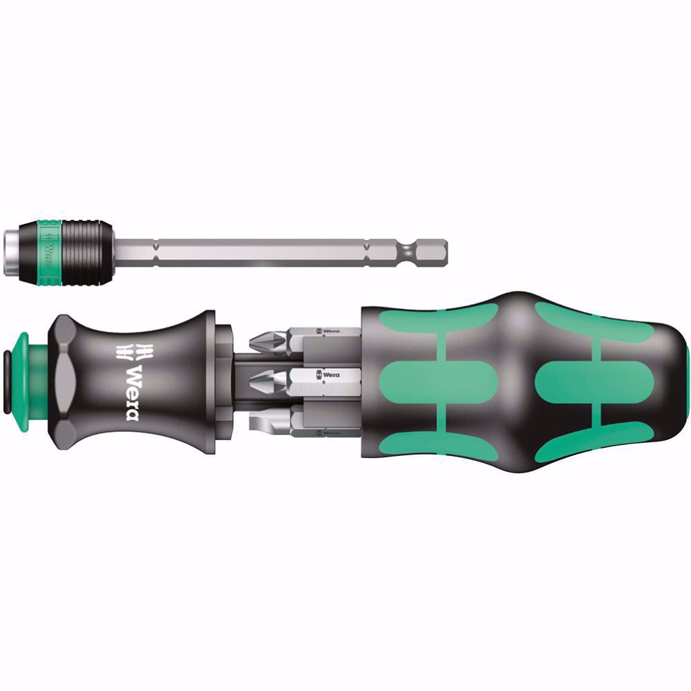 Отвертка с бит държач WERA, 1/4", SL, PH, PZ, 6 бита