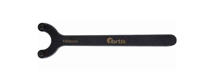Прав ключ за ъглошлайф с два щифта, FORTIS, 180 мм