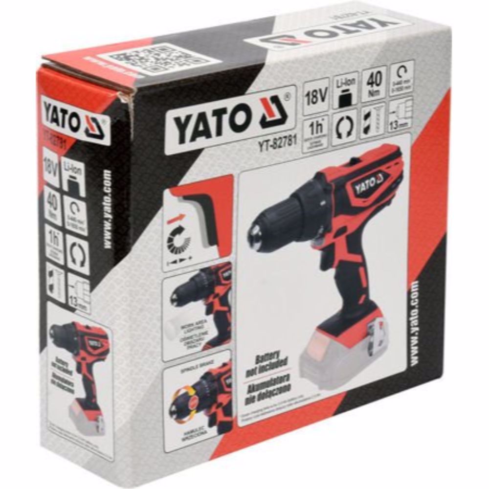 Акумулаторен винтоверт YATO 82781, 18 V, 40 Nm, без батерия