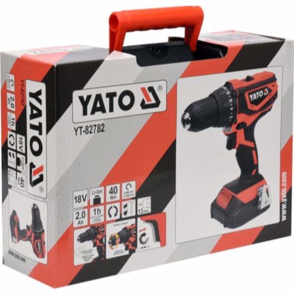 Акумулаторен винтоверт YATO 82782, 18 V, 40 Nm, 1 x 2 Ah