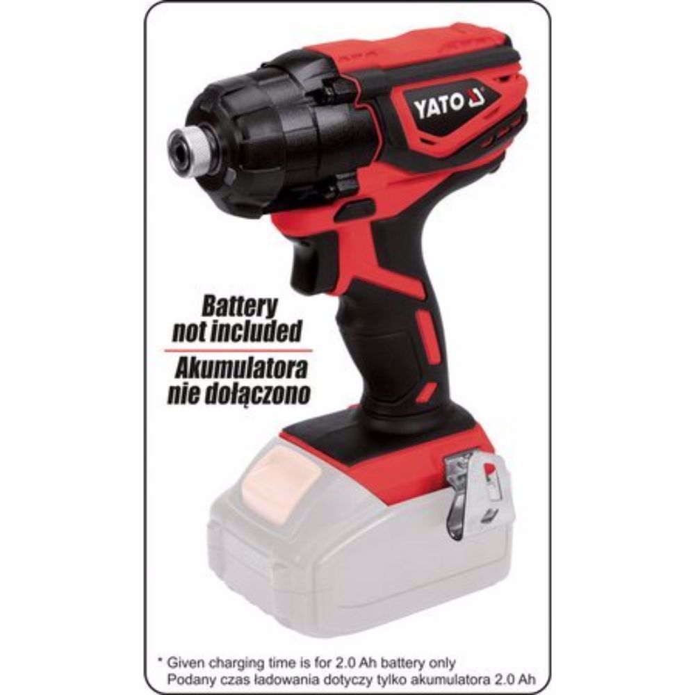 Акумулаторен ударен винтоверт YATO 82801, 1/4" HEX, 18 V, 160 Nm, без батерия