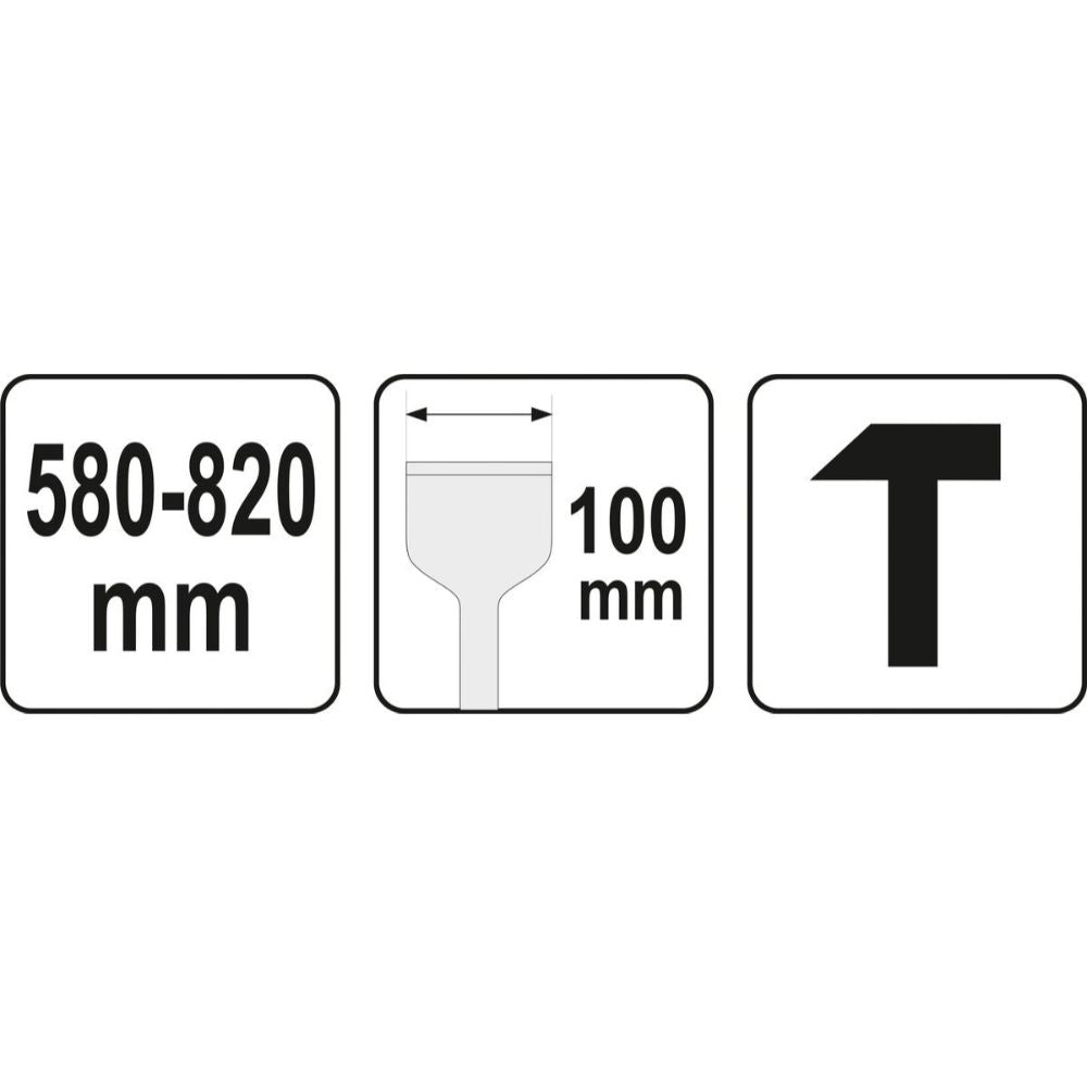 Телескопичен скрапер с плъзгащ чук YATO, YT 52850, 580 - 820 мм