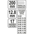 Луфтомер YATO, YT 7221, 0.02 - 1.0, 17 пластини, 200 мм