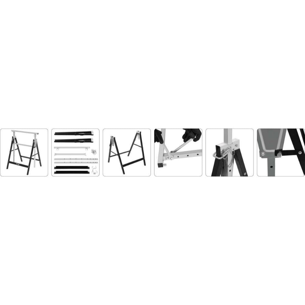 Универсална стойка тип "магаре", регулируема VOREL, 200 кг, 79 - 130 см
