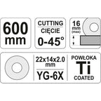 Резачка за плочки YATO, 600  мм