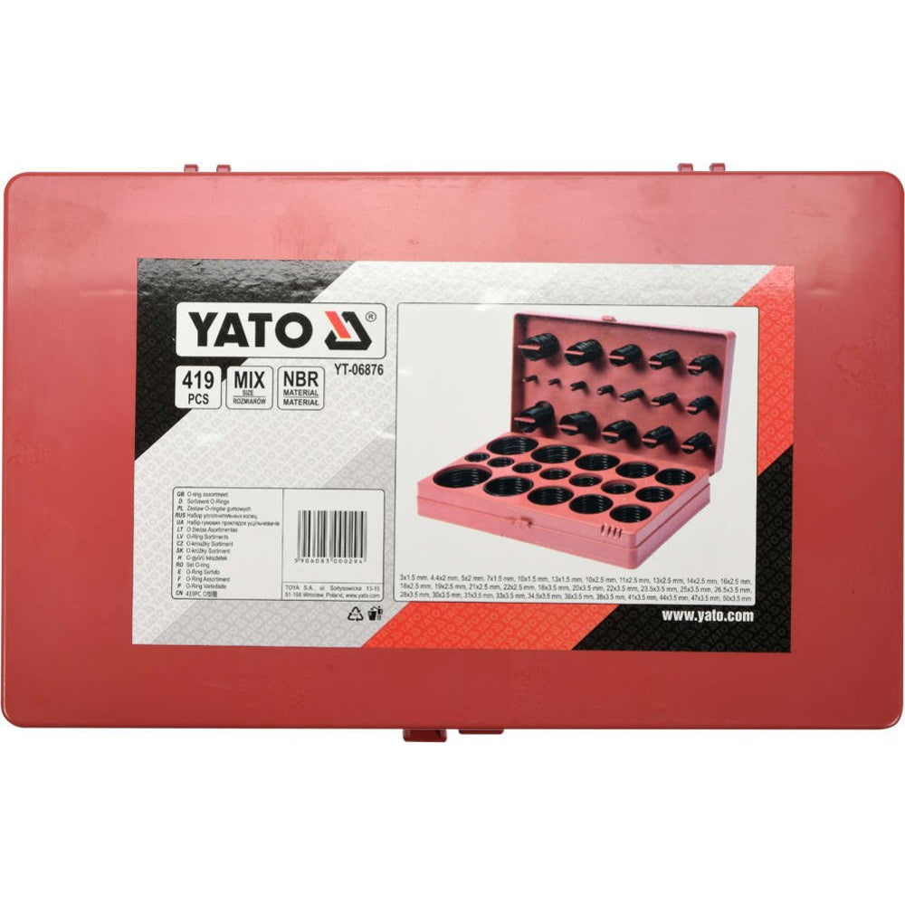 Комплект куфар О-пръстени YATO, NBR, 419 бр