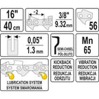Верига за верижен трион YATO YT 84953, 3/8", 1.3 мм, 16"