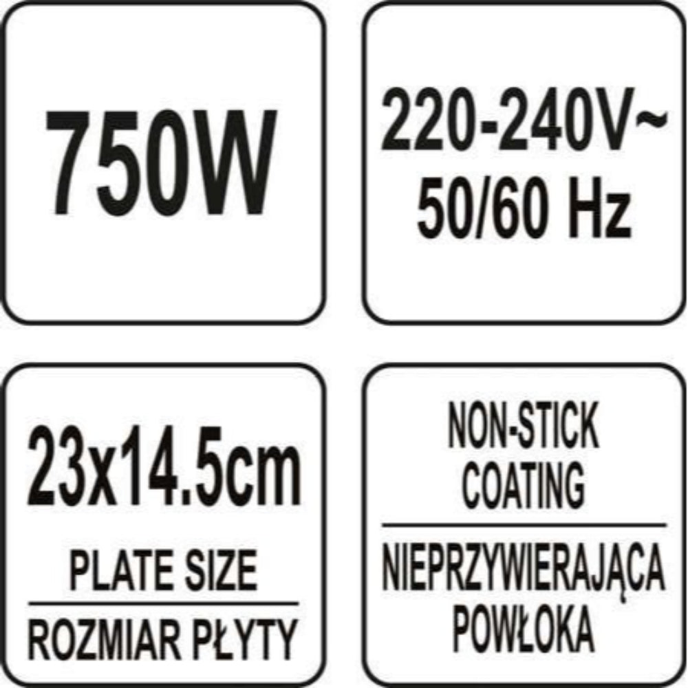 Тостер грил LUND, 23 x 14.5 см, 750 W