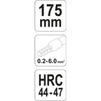 Клещи за кримпване на кабелни обувки YATO, 175 мм, 0.2 – 6.0 мм²