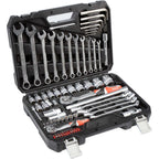 Комплект инструменти YATO, CrV, 1/4"+ 1/2”, 77 части