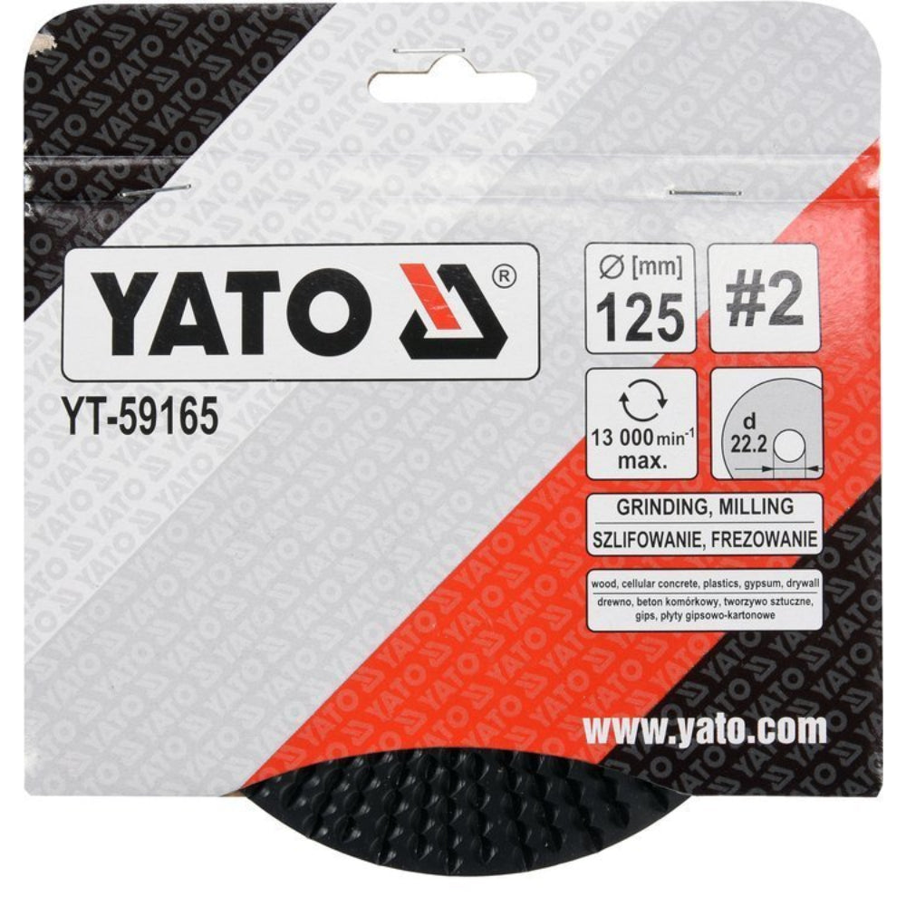 Диск за шлайфане YATO, средни насечки, Ø 125 х 22.2 мм