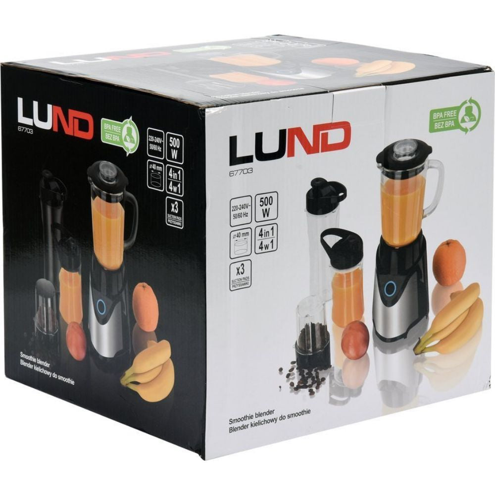Блендер за смути и шейкове LUND, мелничка, 500 W, LED