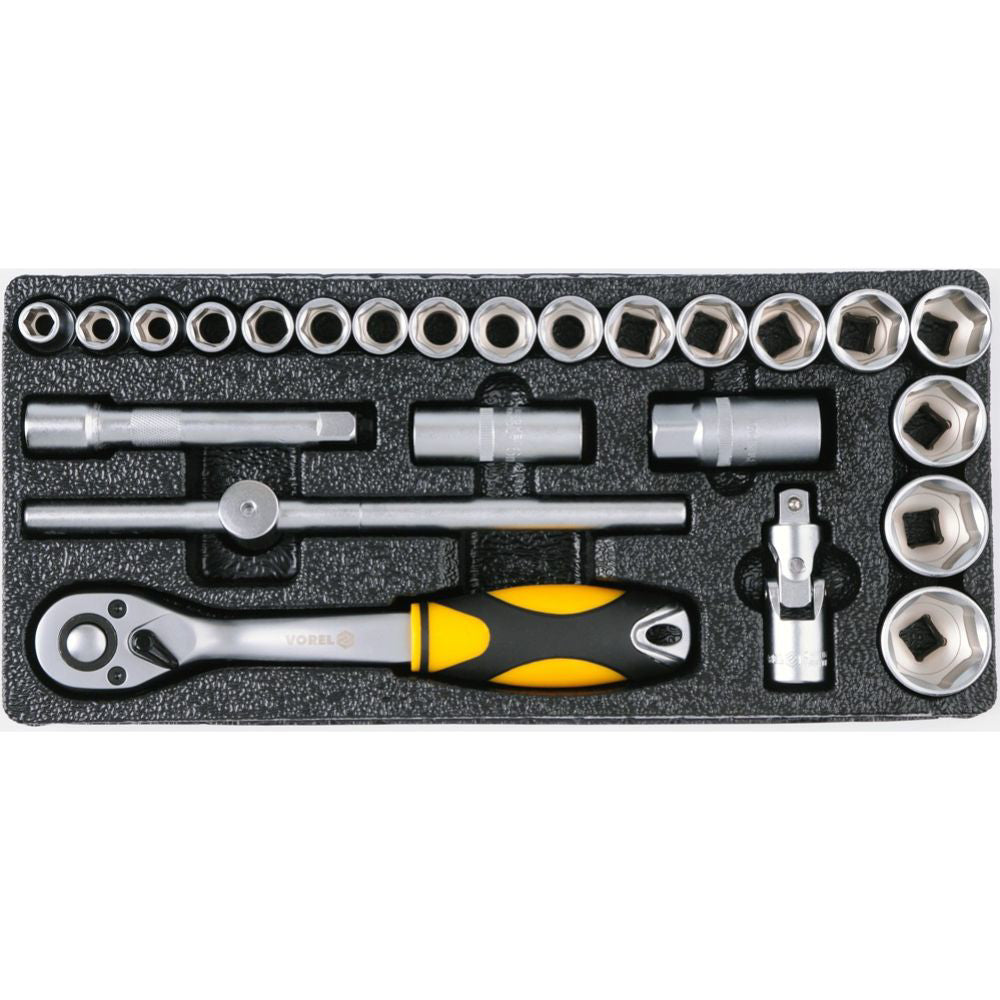 Количка с инструменти VOREL 58540, 6 чекмеджета, 177 части