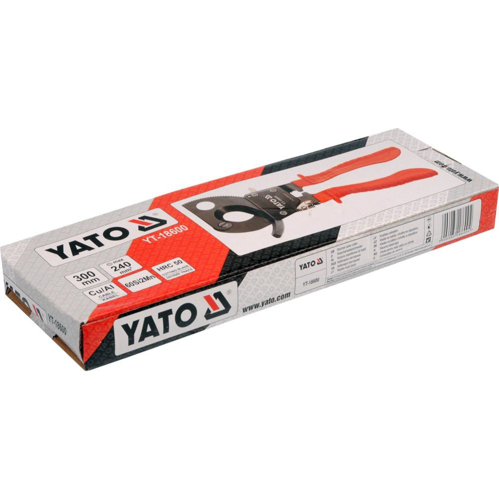 Ножица за кабели с тресчотка YATO YT 18600, 240 мм², 300 мм