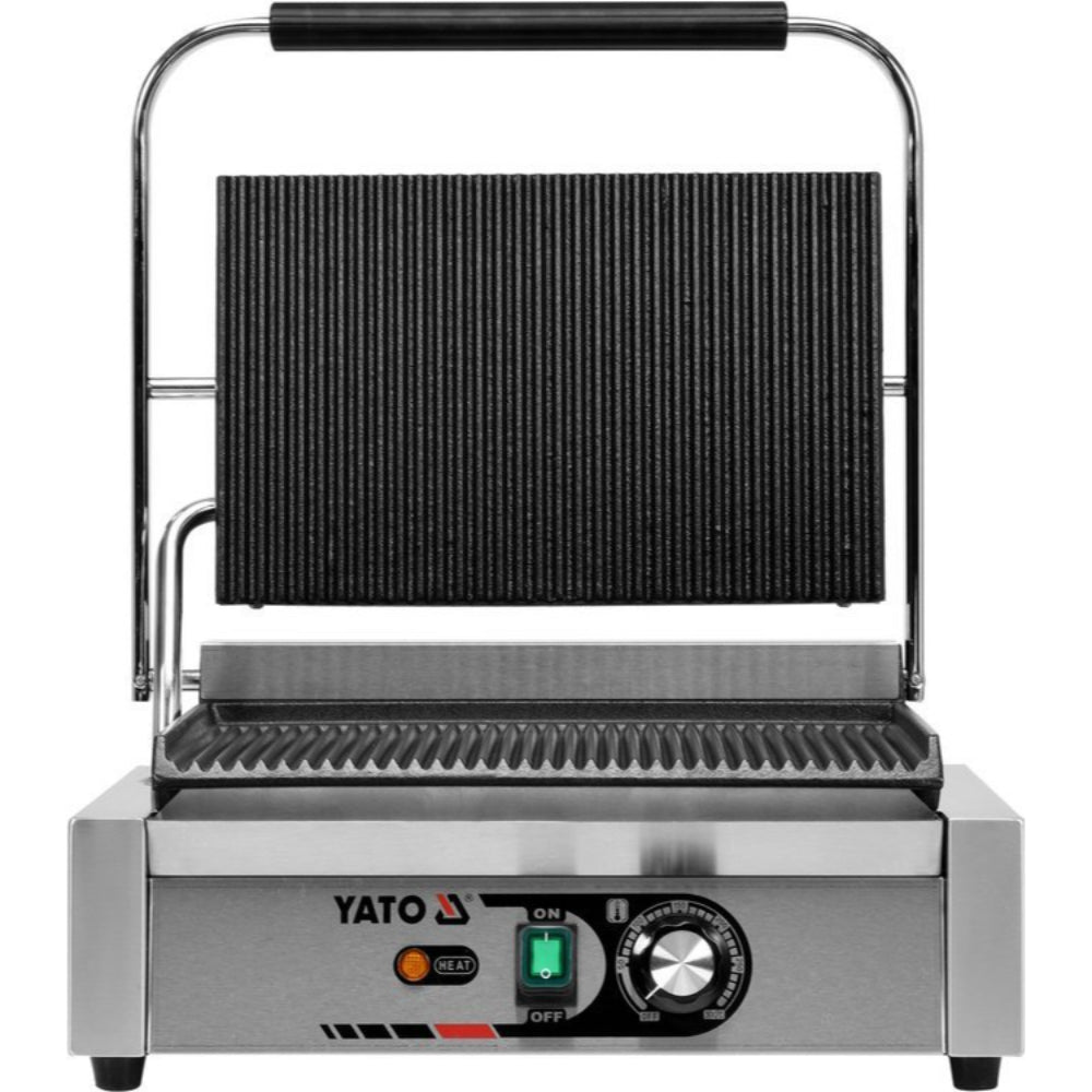 Електрически контактен панини грил YATO, оребрен, 2200 W, 440 мм