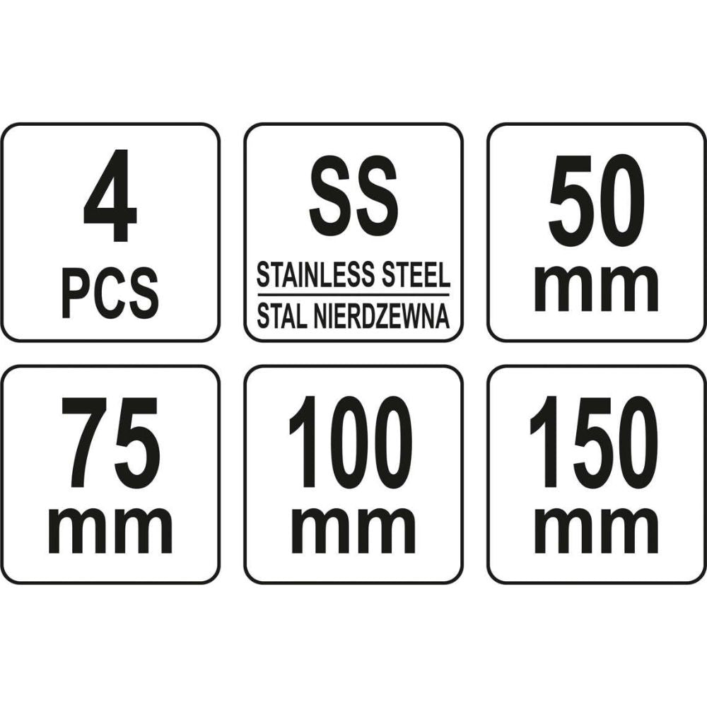 Комплект шпакли YATO YT 52790, INOX, 2k дръжки, 4 части
