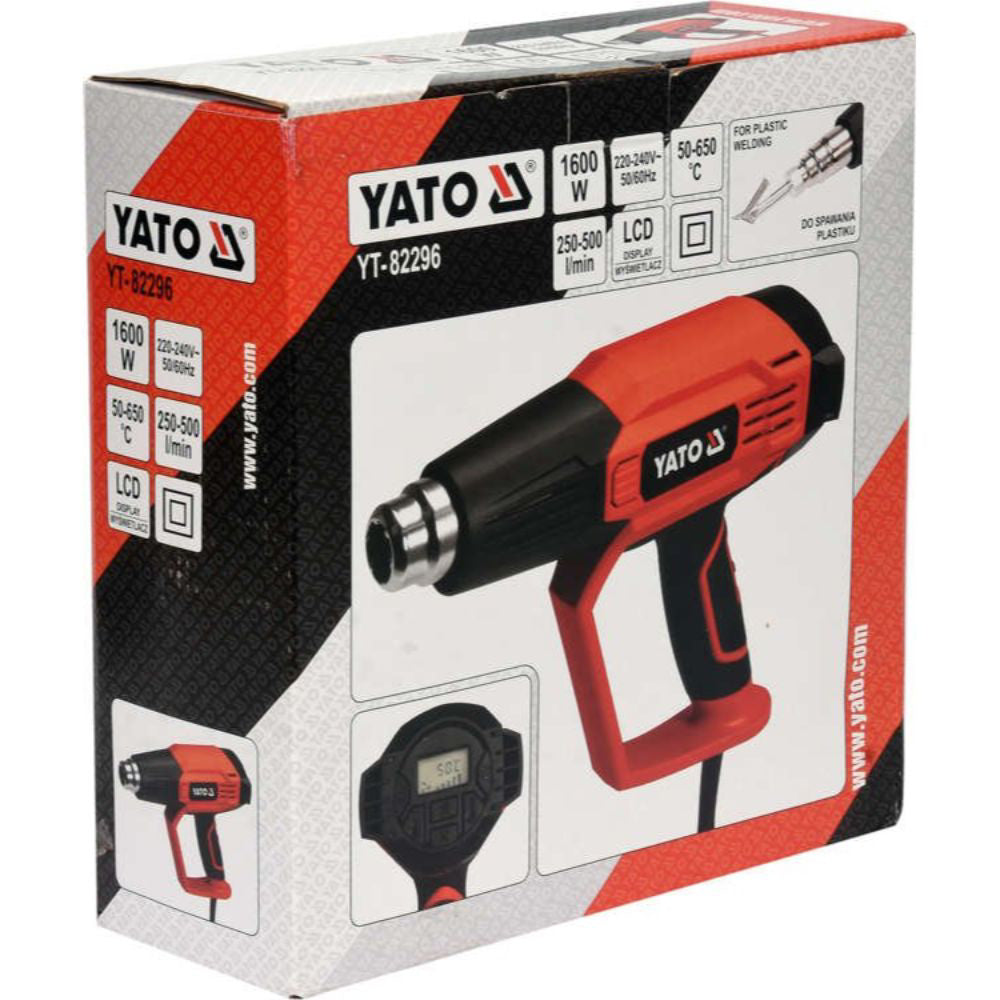 Пистолет за горещ въздух YATO YT 82296, 1600 W, 650 °C, LCD дисплей