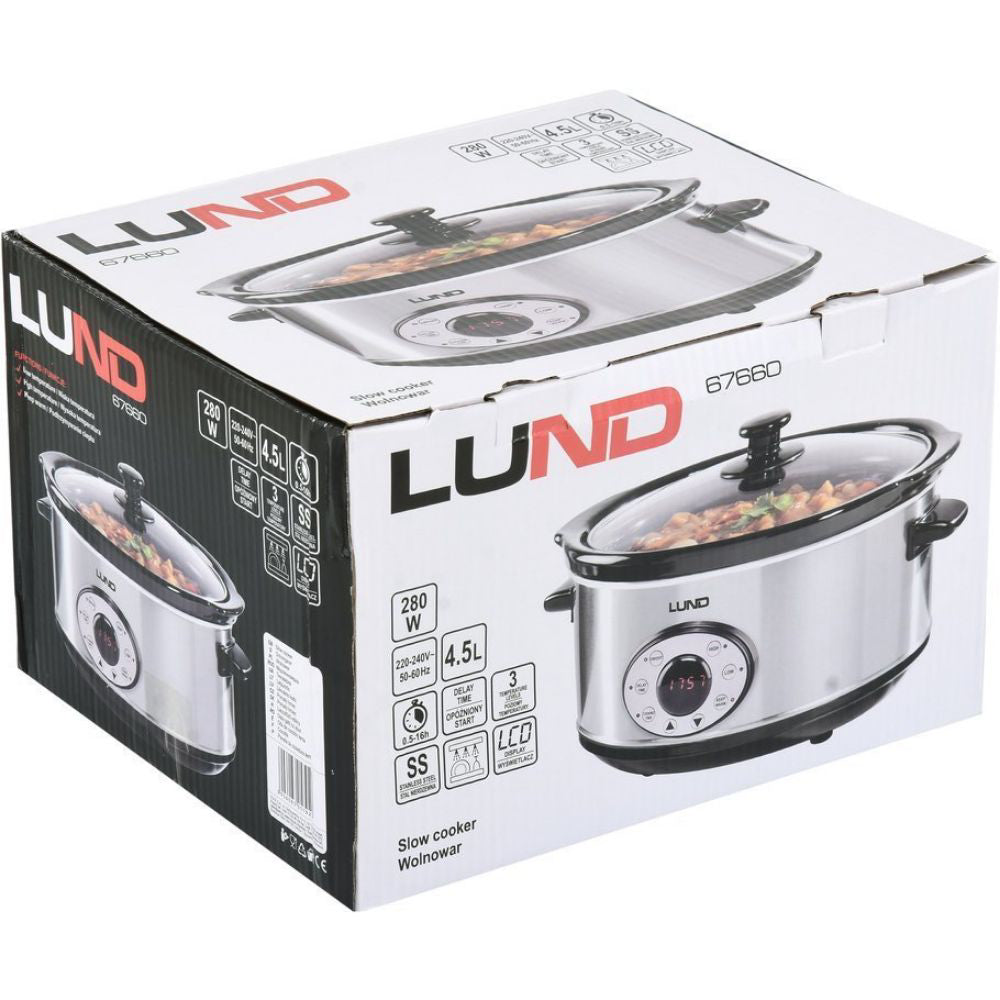 Уред за бавно готвене с таймер LUND, 4.5 L, 280 W