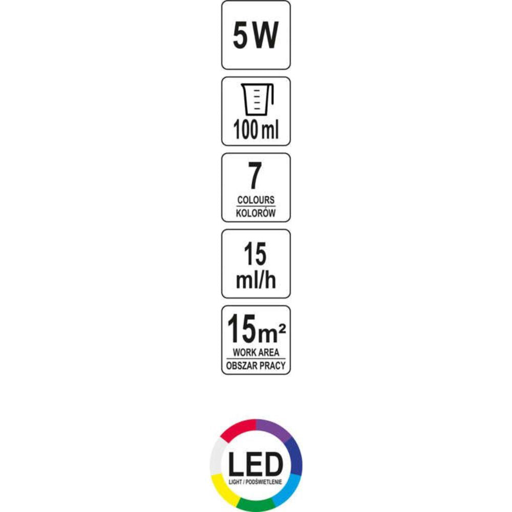 Арома дифузер LUND, PP, 5 W, 100 ml, USB