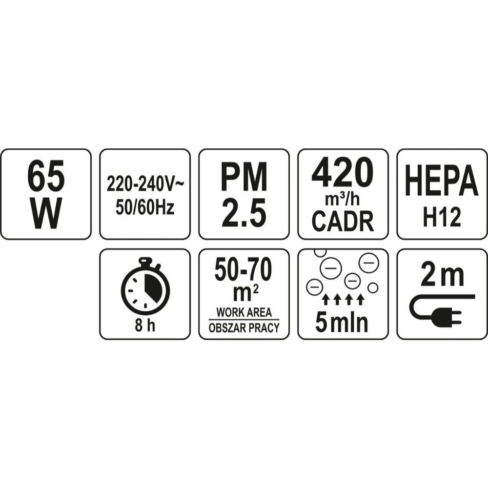 Пречиствател за въздух LUND 66932, 65W, 420 m³/h