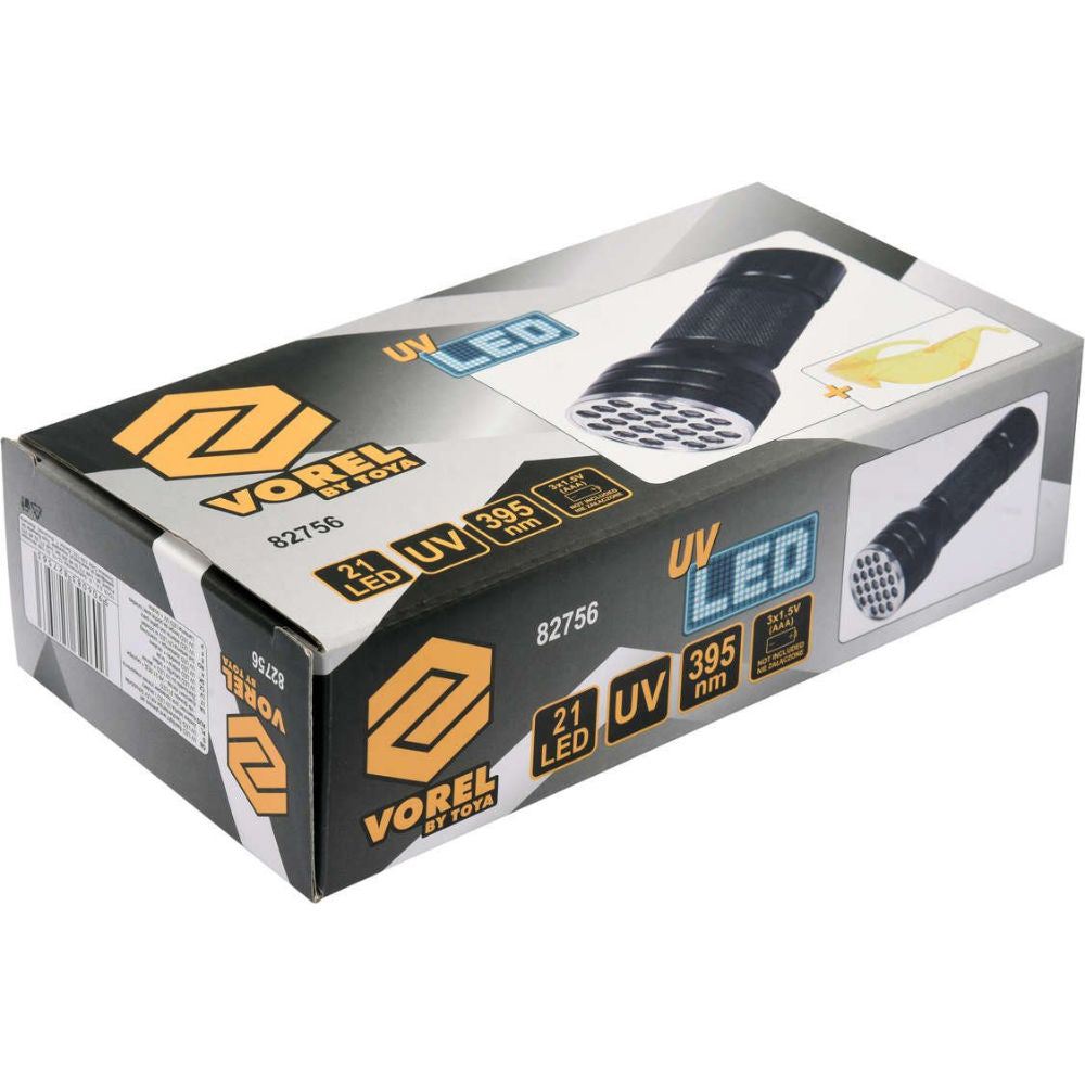 Комплект LED UV фенер и очила VOREL, 21 LED