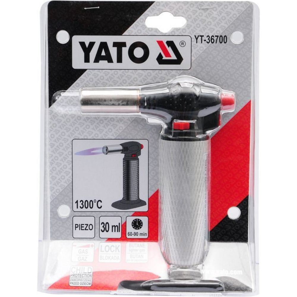 Газова мини горелка с пиезо запалване YATO, 1300 °C