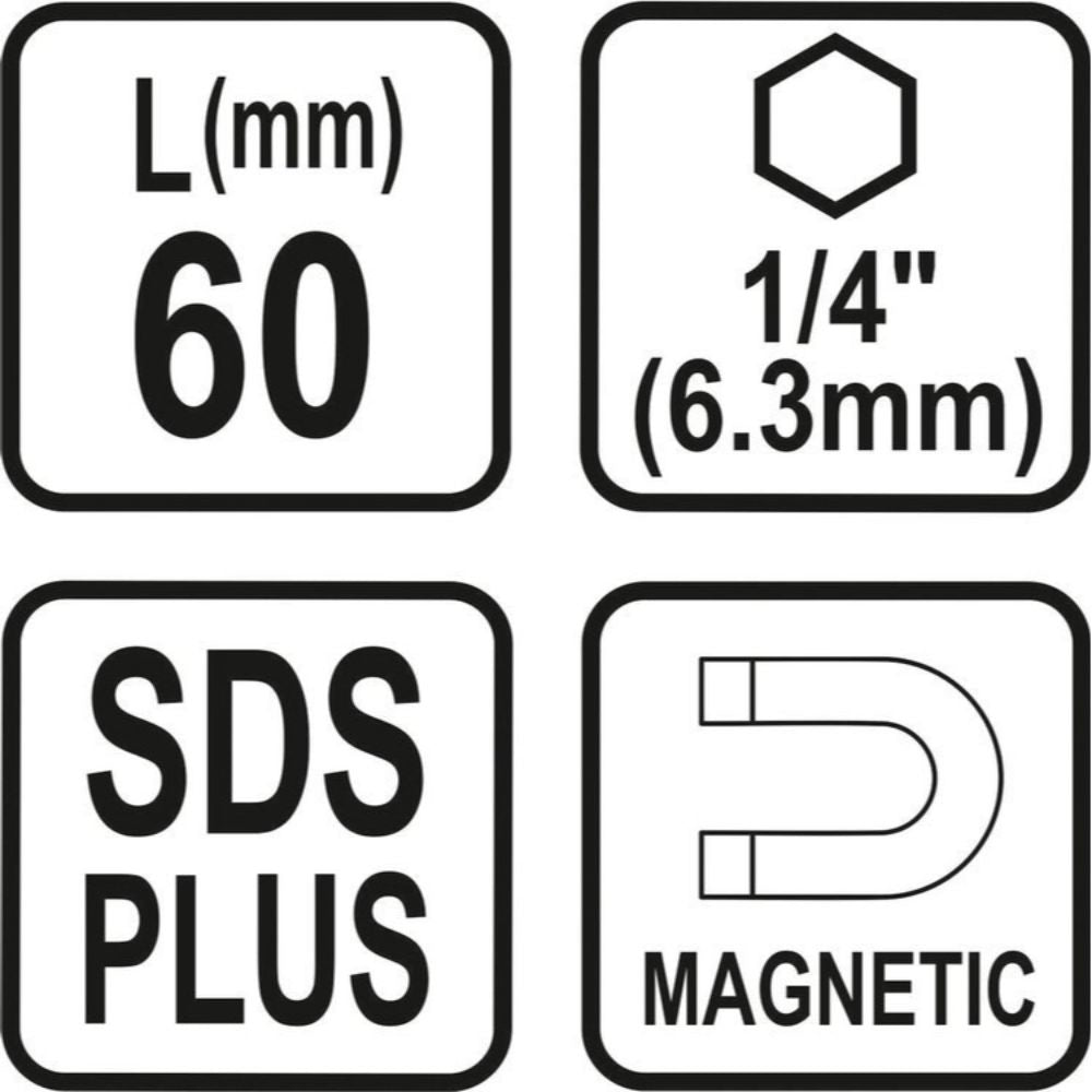 Магнитен адаптор за битове SDS plus, STHOR, 6.35 мм