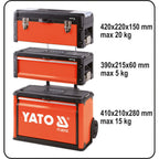 Количка за инструменти YATO, 3 части, 2 чекмеджета, празна