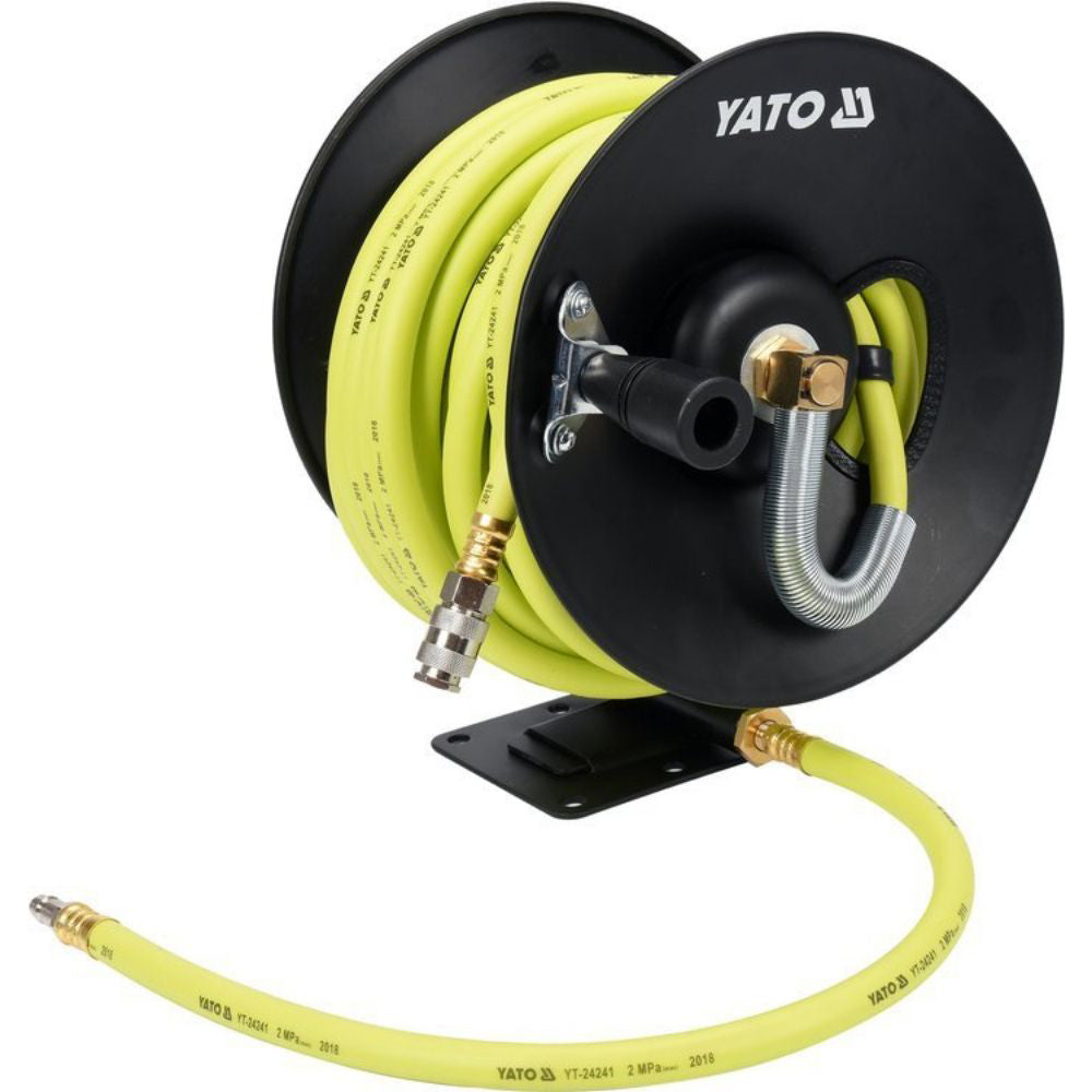 Макара с маркуч за компресор YATO, PVC+NBR, 20 Bar, Ф 10 мм, 15 м