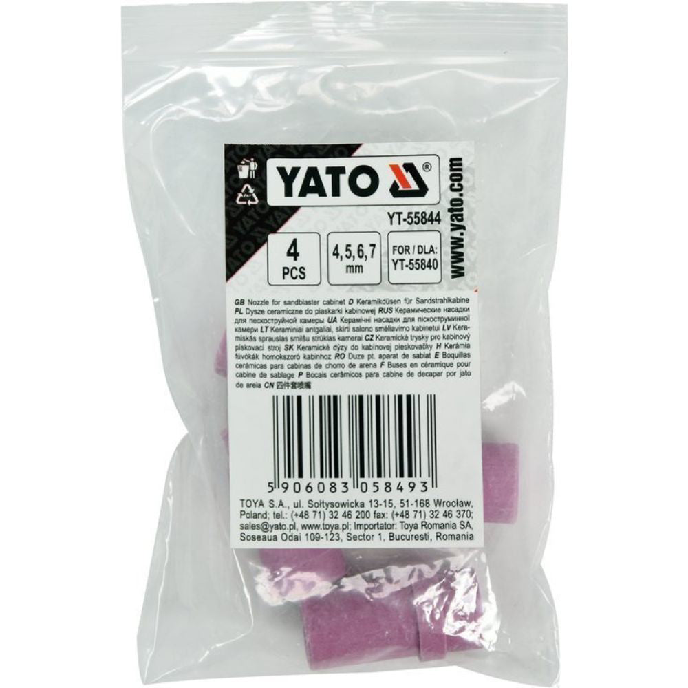 Комплект дюзи за пневматична пясъкоструйка YATO YT 55840, 4 части