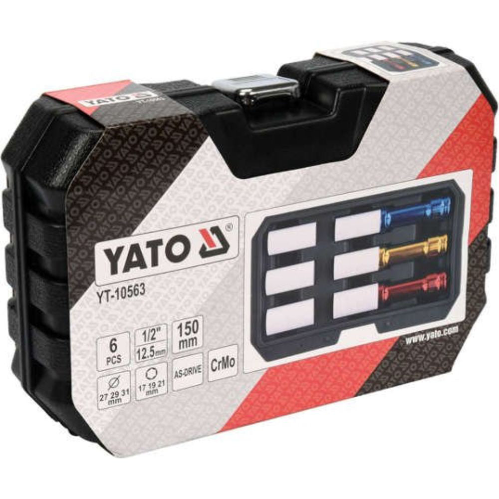 Комплект удължени ударни вложки 1/2" YATO, 6 части