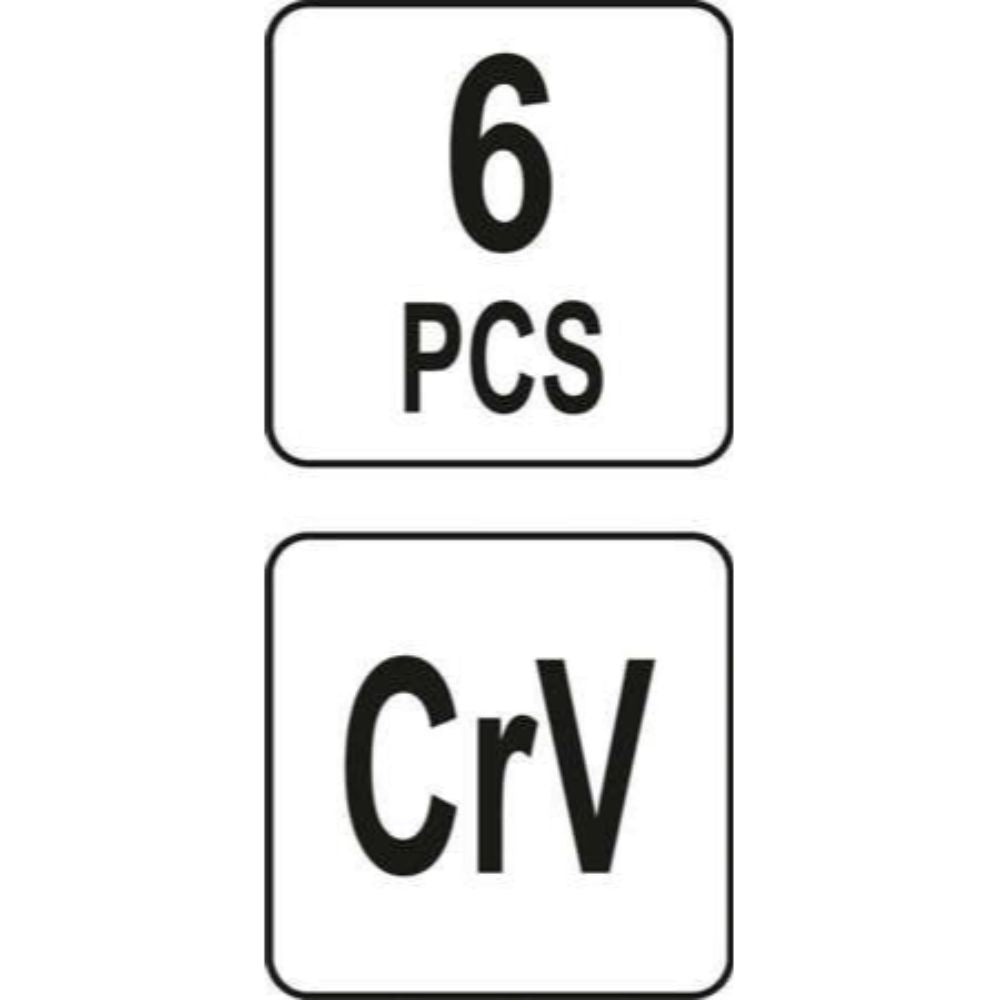 Комплект преходници YATO, CrV, 6 части