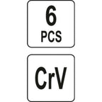 Комплект преходници YATO, CrV, 6 части