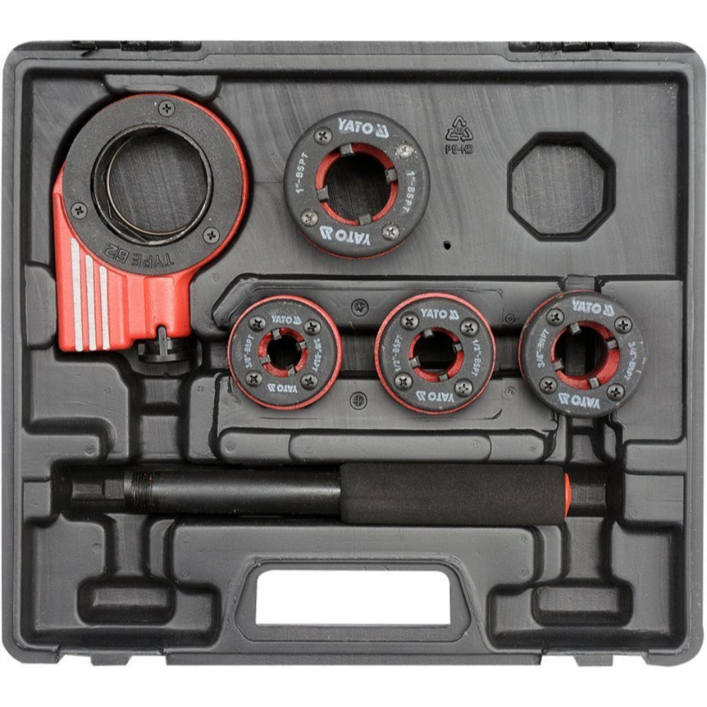 Комплект за тръбни резби YATO, 1/4 - 1", 5 части
