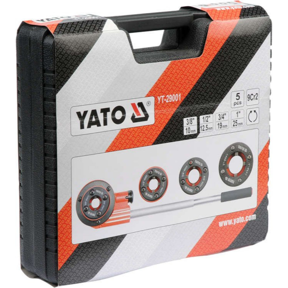 Комплект за тръбни резби YATO, 1/4 - 1", 5 части