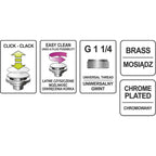 Клик сифон за мивка с преливник FALA, месинг, G 5/4
