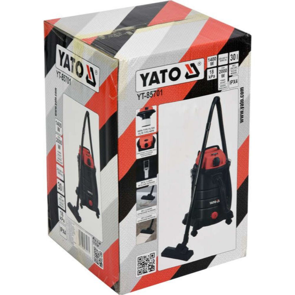 Прахосмукачка за сухо/мокро почистване YATO, 1400 W, 30 L
