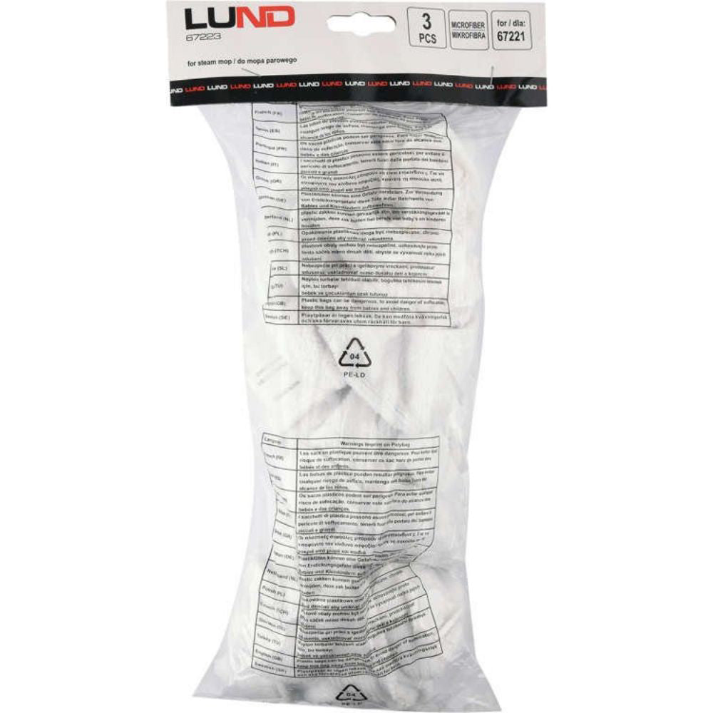 Микрофибърна подложка за почистващ моп LUND 67221, 3 броя