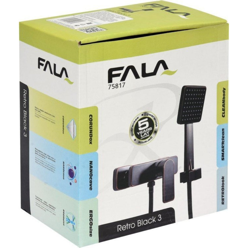 Смесител с душ слушалка FALA BLACK 3