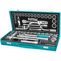 Комплект тресчотка и вложки, метален куфар, TOTAL INDUSTRIAL, 1/2", 24 части