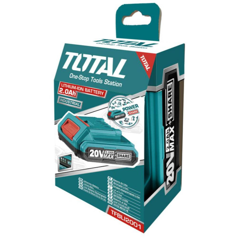 Акумулаторна батерия TOTAL Industrial, Li-Ion, 20 V, 2.0 Ah