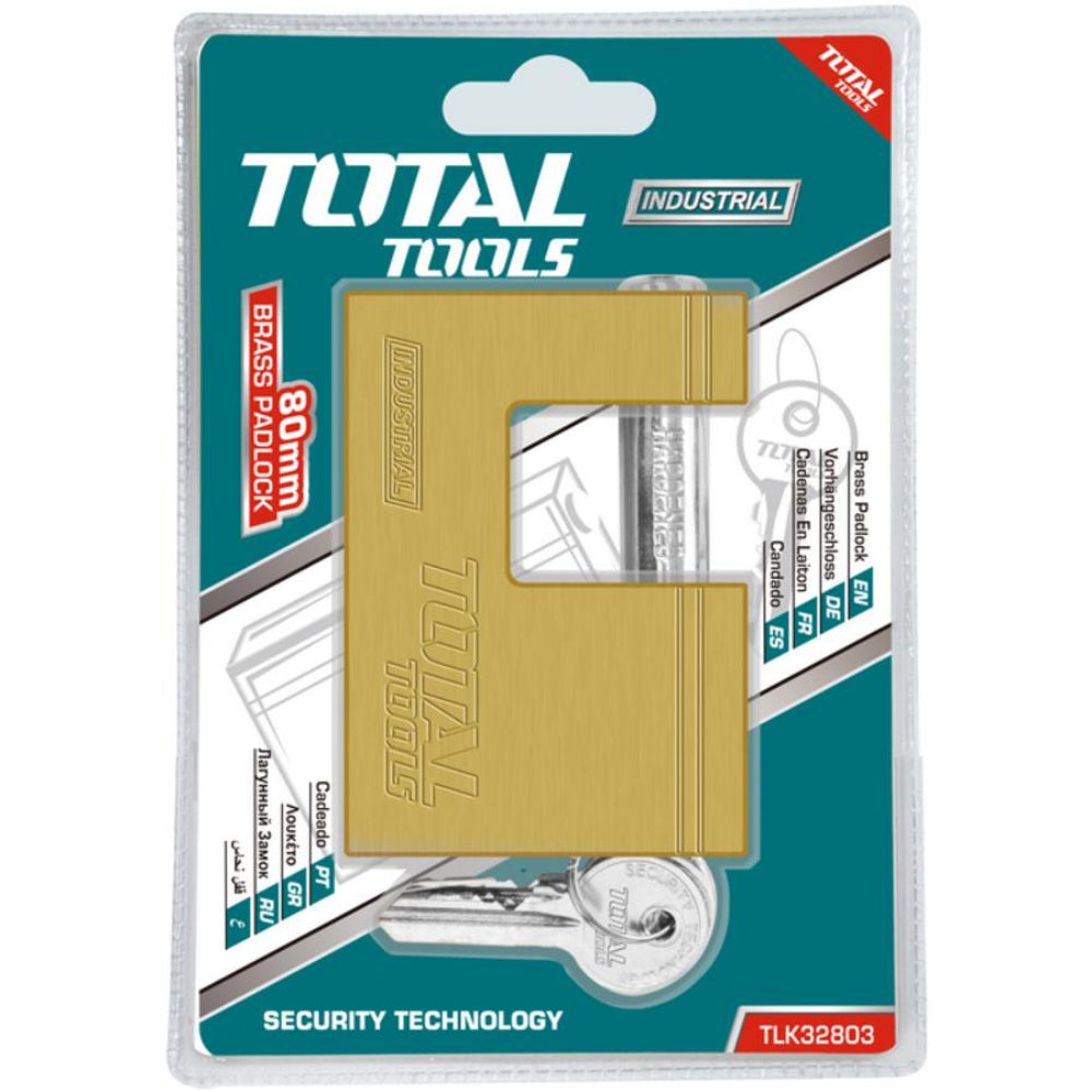 Катинар месингов HEAVY DUTY, TOTAL Industrial, 80 мм, 3 ключа